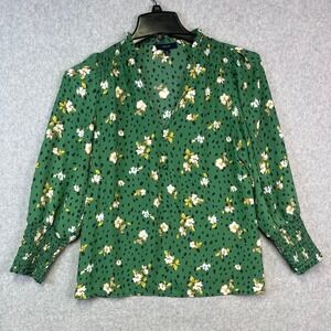 Eclair Blouse‎ Women's Small Multicolor Floral V-Neck Long Sleeve Pullover